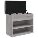 vidaXL Banc à chaussures sonoma gris 62x32x50 cm bois d'ingénierie