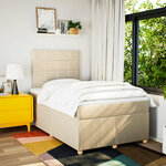 vidaXL Sommier à lattes de lit avec matelas Crème 120x200 cm Tissu