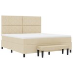 vidaXL Lit à Ressorts avec Matelas & Banc Crème 180x200 cm Tissu