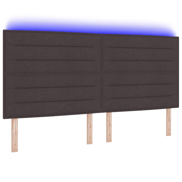 vidaXL Tête de lit Design Lignes Marron Foncé 200 cm Tissu