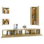 vidaXL Ensemble de meubles TV 5 Pièces Chêne sonoma Bois d'ingénierie