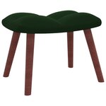vidaXL Chaise de relaxation avec repose-pied Vert foncé Velours