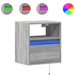 vidaXL Meubles TV muraux et lumières LED 2 Pièces sonoma gris 41x31x45 cm