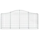 vidaXL Paniers à gabions arqués 3 Pièces 200x30x80/100 cm Fer galvanisé