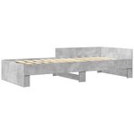 vidaXL Cadre de lit gris béton 100x200 cm bois d'ingénierie