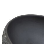 vidaXL Vasque à poser noir et gris ovale 59x40x15 cm céramique