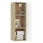 vidaXL Meuble TV Blanc et chêne sonoma 30 5x30x90 cm Bois d’ingénierie