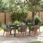 vidaXL Ensemble de salle à manger de jardin 7 pièces Rattan gris