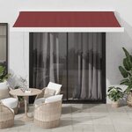 vidaXL Auvent manuel rétractable bordeaux 300x250 cm