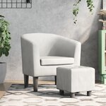 vidaXL Fauteuil cabriolet avec repose-pied blanc similicuir