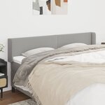 vidaXL Tête de lit avec oreilles Gris clair 163x16x78/88 cm Tissu