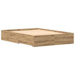 Lit vidaXL avec tiroirs Chêne artisanal 135x190 cm Bois d'ingénierie
