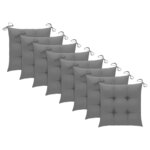 vidaXL Chaises à manger d'extérieur lot de 8 et coussins Acacia massif