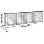 vidaXL Panier gabion avec couvercle 400x50x100 cm fer galvanisé