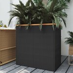 vidaXL Jardinière noir 80x40x80 cm résine tressée