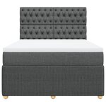 vidaXL Sommier à lattes de lit avec matelas Gris foncé 140x190cm Tissu