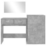 vidaXL Ensemble de coiffeuse 3 Pièces gris béton bois d'ingénierie