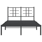 vidaXL Cadre de lit métal avec tête de lit noir 120x200 cm