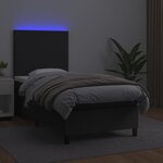 vidaXL Sommier à lattes de lit avec matelas et LED Noir 90x200 cm