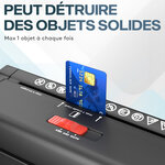 Destructeur de Documents 7L- ACROPAQ- Coupe Droite- Broyeur 4 Feuilles A4 à la fois- Arrêt Automatique