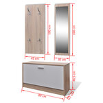 vidaXL Armoire à chaussures 3-en-1 Bois Chêne et blanc