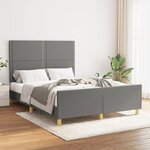 vidaXL Cadre de lit avec tête de lit Gris foncé 140x190 cm Tissu