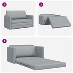 vidaXL Canapé-lit au sol 2-en-1 gris clair 124x71x78 cm en tissu