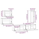 vidaXL Meubles TV 5 Pièces Blanc Bois massif de pin