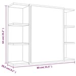 vidaXL Armoire à miroir de salle de bain Sonoma gris 80x20 5x64cm Bois