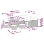 Ensemble de canapé de jardin vidaXL 13 pièces avec coussins beige poly rattan acacia