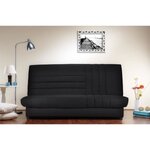 Banquette clic-clac 3 places 192 x 95 cm tissu noir