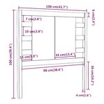 vidaXL Tête de lit Marron miel 106x4x100 cm Bois massif de pin
