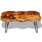 vidaXL Table basse 35 cm 6 troncs Bois