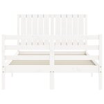 vidaXL Cadre de lit sans matelas blanc bois massif