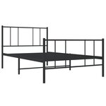 vidaXL Cadre de lit métal avec tête de lit/pied de lit noir 80x200 cm