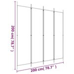 vidaXL Cloison de séparation 4 panneaux Blanc 200x200 cm Tissu