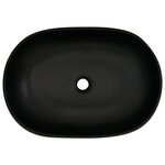 vidaXL Vasque à poser gris et noir ovale 59x40x14 cm céramique