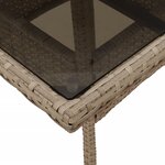 vidaXL Ensemble à manger de jardin et coussins 5 Pièces beige rotin verre