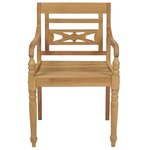 vidaXL Chaises Batavia lot de 2 et coussins bleus Bois de teck massif