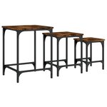 vidaXL Tables basses gigognes 3 Pièces chêne fumé bois d'ingénierie