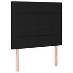 vidaXL Sommier à lattes de lit avec matelas et LED Noir 90x200cm Tissu