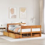 vidaXL Cadre de lit sans matelas cire marron 120x190cm bois pin massif