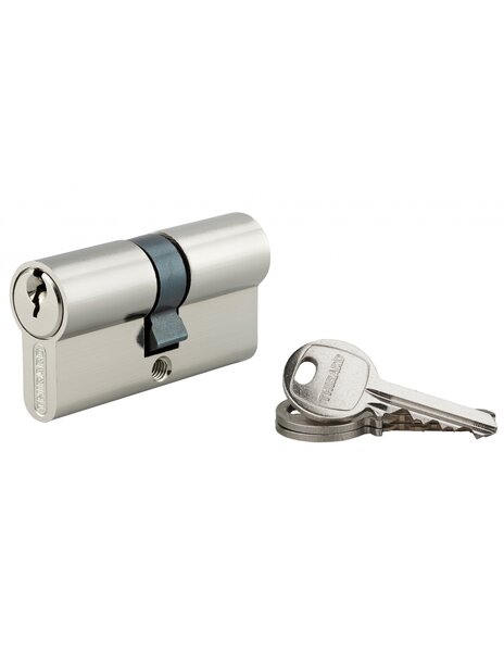 THIRARD - Cylindre de serrure double entrée SA  30x30mm  anti-arrachement  nickel  vis 45mm 3 clés
