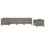 Salon de jardin meuble d'extérieur ensemble de mobilier 6 pièces avec coussins gris résine tressée 02_0016812