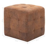 vidaXL Tables de chevet 2 Pièces Marron 30x30x30 cm Similicuir daim