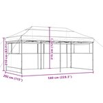 vidaXL Tente de réception pliable escamotable 3 parois latérales vert