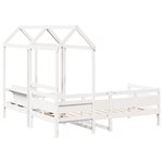vidaXL Ensemble de lit de jour et de banc et toit 90x200 cm pin massif