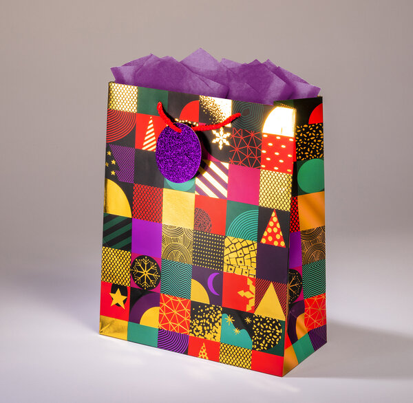 Sac cadeau puzzle gml 26 x h 32,5 noel
