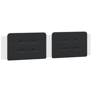 vidaXL Coussin de tête de lit noir et blanc 200 cm similicuir