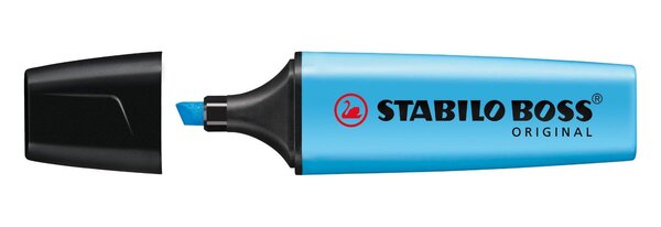 Surligneur BOSS ORIGINAL Rechargeable Pointe Biseautée 2-5 mm Bleu STABILO